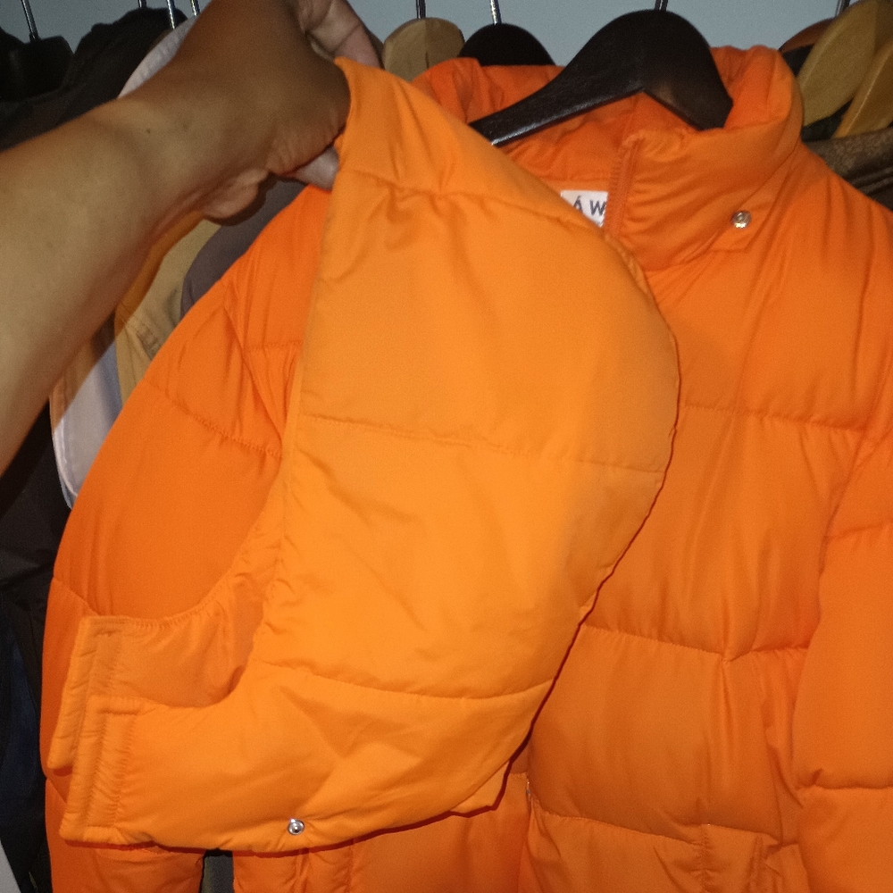 AWET Orange Puffer Jacket with Hood